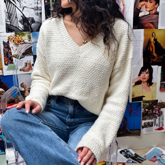 Knit White Sweater - Picture 1 of 2
